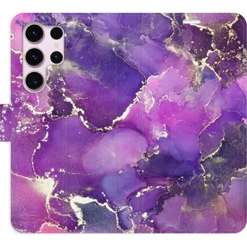 Pouzdro na mobilní telefon Flipové pouzdro iSaprio - Purple Marble - Samsung Galaxy S23 Ultra