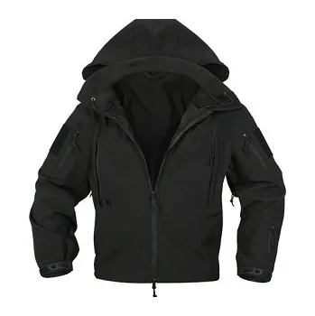 Pánské oblečení Bunda TACTICAL softshell s kapucí ČERNÁ 5XL - Skladem