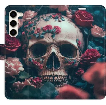 Pouzdro na mobilní telefon Flipové pouzdro iSaprio - Skull in Roses 02 - Samsung Galaxy S23+ 5G