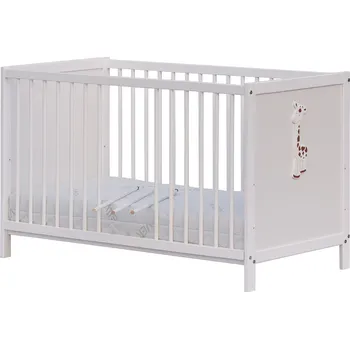 Dětská postýlka Dětská postýlka Scarlett Xena s vyndavacími příčkami borovice - bílá 120 x 60 cm (1737)