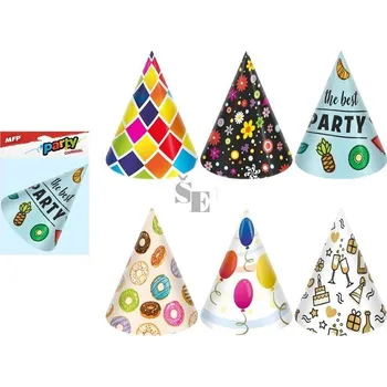 Party dekorace Karnevalové kloboučky 6ks 16cm mix 5 1042018