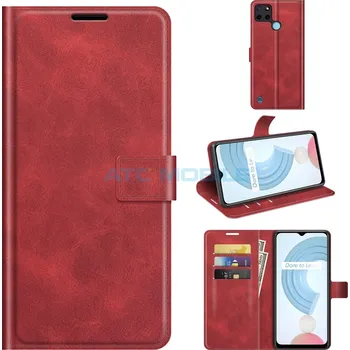 Pouzdro na mobilní telefon Pouzdro Book Realme C21-Y (RMX3263), C25-Y (RMX3269) Retro Calf Texture červené a zpět 14 Kč s ATC Clubem