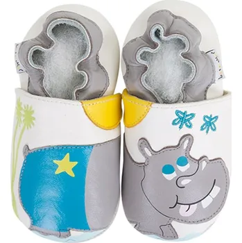 Capáčky LAIT ET MIEL Kožené capáčky s hrošíkem 3-4 roky 27-28