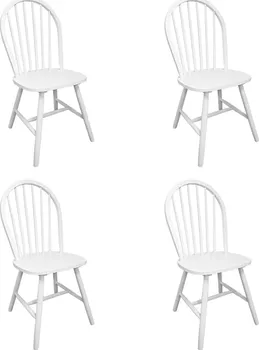 Jídelní židle Jídelní židle masivní kaučukovníkové dřevo 4 ks bílá