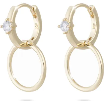 Náušnice biju Pozlacené náušnice 14K kroužek, ozdobený visacím kruhem 1002714