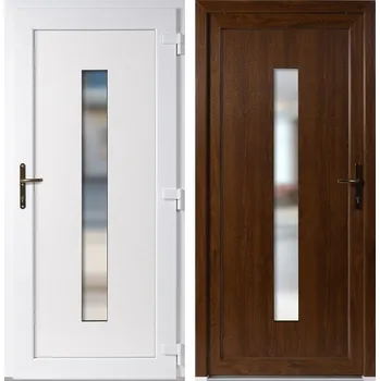 Vchodové dveře Vchodové dveře Soft Hana zlatý dub/bílá 88x198 cm, pravé