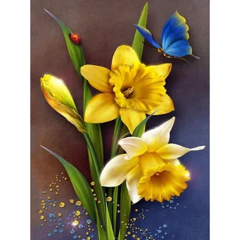 Diamantové malování Amparo Miranda® Diamantový obrázek Narcisy