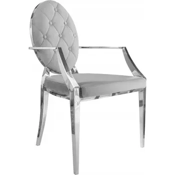 Jídelní židle Židle MODERN BAROCCO ušlechtilá šedá s područkami