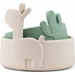 DONE BY DEER set 2 silikonových misek Lalee písková/zelená