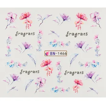 Lak na nehty BIO NAILS Vodolepka BN-1466 květy a nápisy