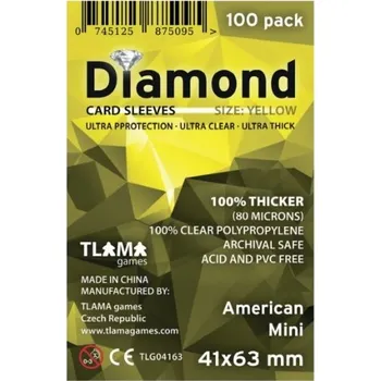 Příslušenství k deskovým hrám Tlama Games Obaly na karty Diamond Yellow American Mini 41x63