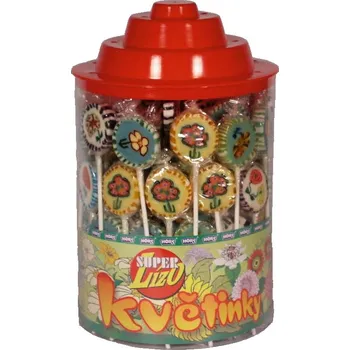 Bonbon Lízátko HORS 10 g KVĚTINKY & OVOCE & MIX - dóza 150 ks (české roksové lízátko / s motivem kytiček)