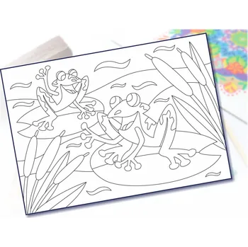 Radost v písku Šablona na pískování žáby kamarádky Varianta: A5 (148 x 210 mm)