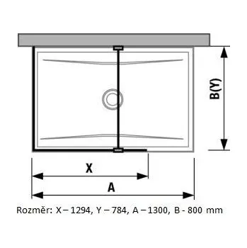 Sprchové dveře Jika Pure - Sprchová stěna Walk in L dvoudílná 1300x800 mm, Jika Perla Glass, čiré sklo H2694230026681