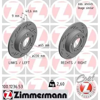 Brzdový kotouč Brzdový kotouč ZIMMERMANN 100.1236.53