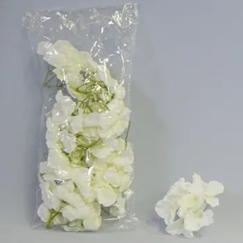 umělá květina Hortenzie květ textil S/12 bílá