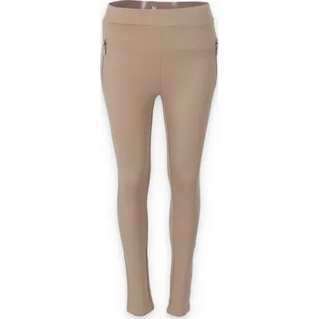 Dámské kalhoty A-097 kalhoty barva: béžová, velikost: L