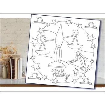 Radost v písku Šablona na pískování obrázkový horoskop váhy Varianta: 490 x 490 mm