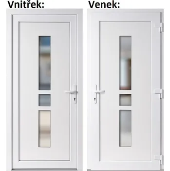 Vchodové dveře Plastové vchodové dveře Soft Megan bílé 100x210 cm, pravé, otevírání VEN