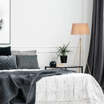 Stojací lampa ASIR Stojací lampa TRIPOD vintage světle hnědá