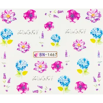 Lak na nehty BIO NAILS Vodolepka BN-1467 květy a nápisy