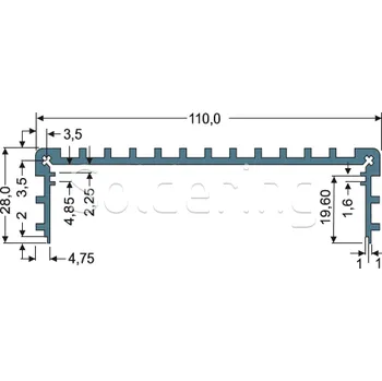 Stavební profil Hliníkový profil EKG2, krabicový, černý eloxovaný, délka 1000 mm - 105001559