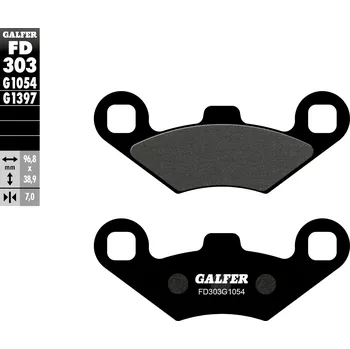 Brzdová destička GALFER brzdové destičky KH159 polokovové ATV POLARIS (GALFER brzdové destičky KH159 polokovové ATV POLARIS)