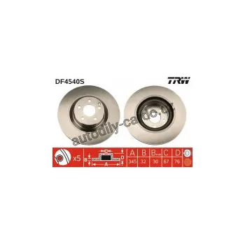 Brzdový kotouč Brzdový kotouč TRW DF4540S - MERCEDES W220 S 99-