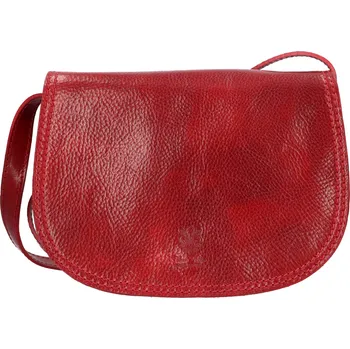 Kabelka Dámská kožená crosbody kabelka Italia Yvone - červená