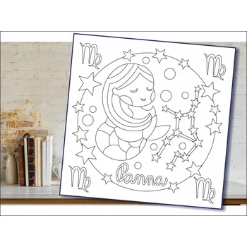 Radost v písku Šablona na pískování obrázkový horoskop panna Varianta: 210 x 210 mm