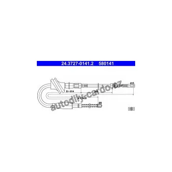 Brzdová hadice Lanko ruční brzdy ATE 24.3727-0141 (AT 580141)