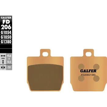 Brzdová destička GALFER brzdové destičky KH268 sintrované barva zlatá (GALFER brzdové destičky KH268 sintrované barva zlatá)