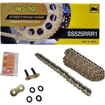 Řetězová sada pro motocykl SUNSTAR hnací řetěz 525RRR1-112G (525ZVMXG) do 1100 ccm (XW RING) barva zlatá (525RRR1112G) - nahrazuje SS525RTG1-112G - MADE IN JAPAN - (SUNSTAR hnací řetěz 525RRR1-112G (525ZVMXG) do 1100 ccm (XW RING) barva zlatá (525RRR1112G) - nahrazuje SS525RTG1-112