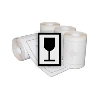 Samolepicí manipulační značka Křehké, opatrně zacházet (100 ks)