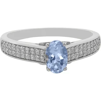 Prsten Zlatý prsten s akvamarínem a diamanty FR10562AQ