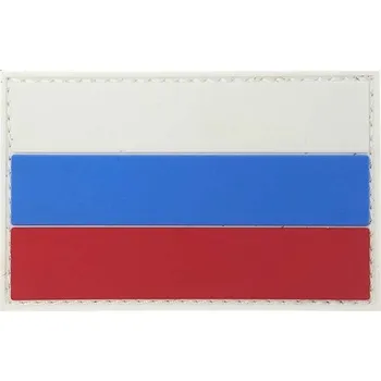 Nášivka 101. INC Nášivka vlajka barevná trikolora Rusko bílé lemování 3D PVC Velcro