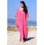 Glara Dámské letní lněné maxi šaty 922364