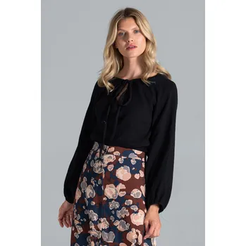 Halenka, půlkulatý výstřih se zavazováním na šňůrku M818 Velikost: L/XL, Barva (Varianta): Černá