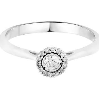 Prsten Prsten z bílého zlata s diamanty R5326