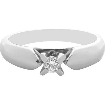 Prsten Zásnubní prsten z bílého zlata s diamantem 22420173502