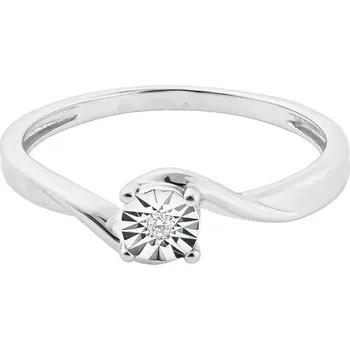 Prsten Zásnubní prsten z bílého zlata s diamantem R4914