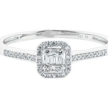 Prsten Dámský prsten z bílého zlata s diamanty FR645812