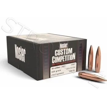 Příslušenství pro sportovní střelbu Střely Nosler Custom Competition .30 cal, dia .308, 220grs