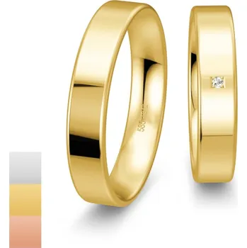 Prsten Snubní prsteny Profilringe Light ze žlutého zlata s diamantem nebo zirkonem 4814404-4804404