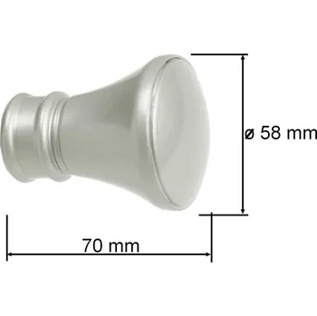 Koncovka pro tyč 25mm Žezlo - matná stříbrná