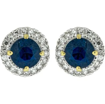 Náušnice Zlaté náušnice s diamanty a safírem Altman Diamond FE10060SAP