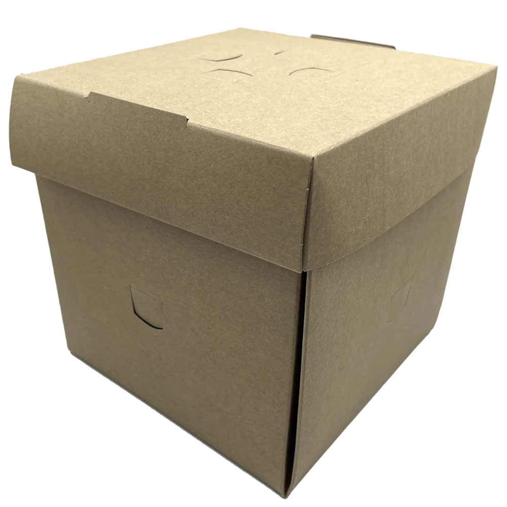 Flower box KRAFT 12 x 12 x 10 cm s tukovou bariérou, FSC Mix