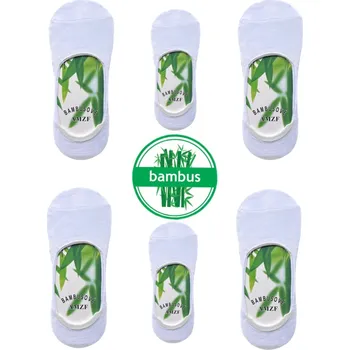 Pánské ponožky ZM Pánské bambusové ťapky AMZ02 - (6 parů v balení ) Barva: Bílá, Velikost: 43-46