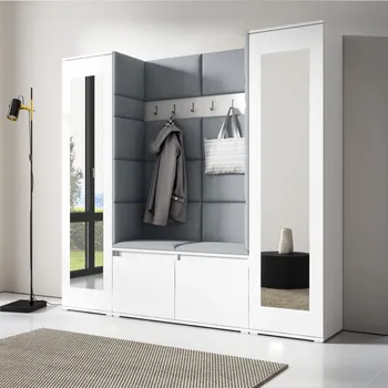 Předsíňová stěna Předsíňová stěna Emi 31 - bílá Barva panelů: Šedá - Trinity 14