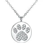 Stříbrný náhrdelník kolečko - psí tlapka